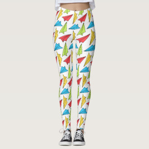 Leggings Motif d'avions en papier coloré