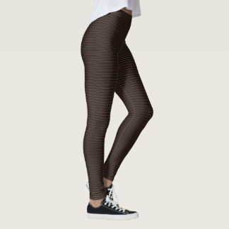 Leggings Motif de bandes horizontales Brown et noires