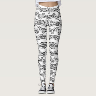 Leggings Motif de bandes tribales en noir et blanc