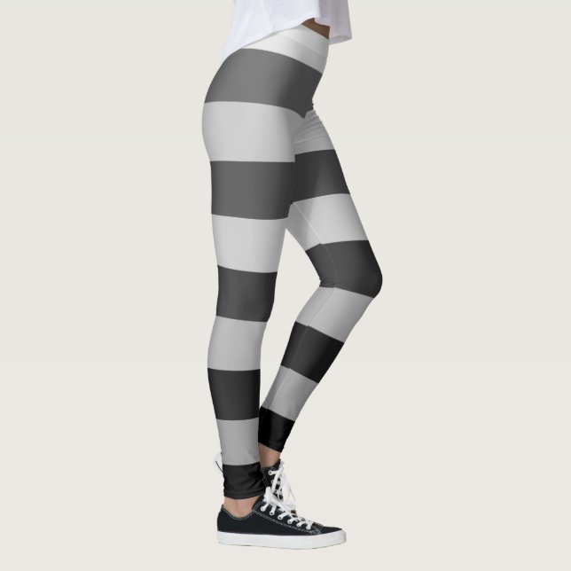 Leggings Motif De Bloc De Couleur Gris Et Arrière (Droite)