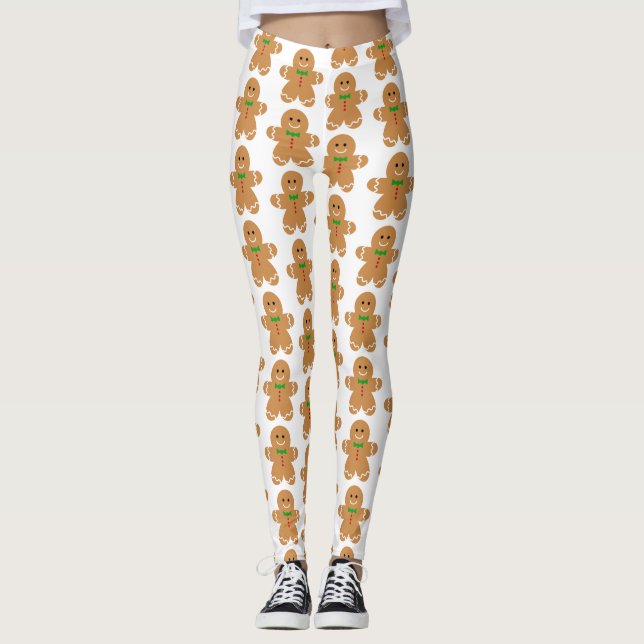 Leggings Motif de bonhomme en pain d'épice (Devant)