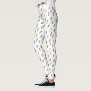 Leggings Motif de boulon de foudre à doodle mignon