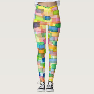 Leggings Motif de brique de boîte de couleur arc-en-ciel