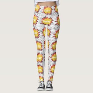 Leggings Motif de bulles de texte de BD explosive