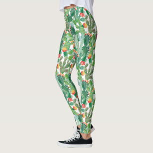 Leggings Motif de cactus aquarelle