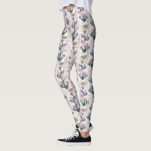 Leggings Motif de cactus d'aquarelle