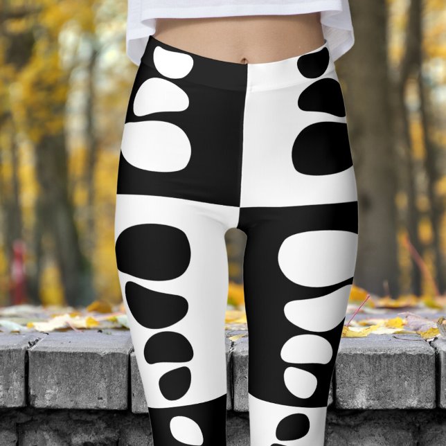 Leggings Motif de cailloux noirs et blancs (Pebbles Black & White )