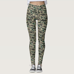 Leggings Motif de camouflage rustique aquarelle