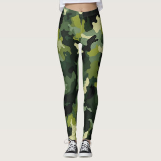 Leggings Motif de camouflage vert