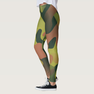 Leggings Motif de camouflage vert et marron