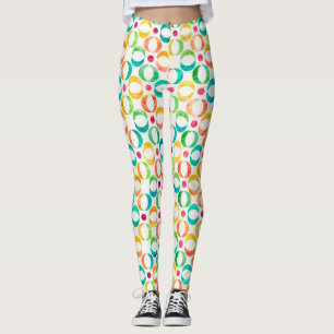 Leggings Motif de cercles couleur aquarelle