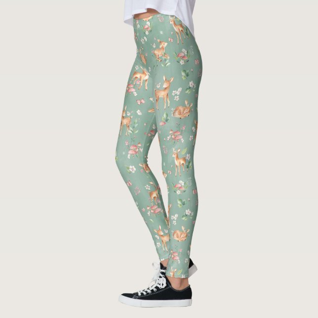 Leggings Motif de cerfs à l'aquarelle (Gauche)