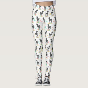 Leggings Motif de cerfs, Cerf de bébé, Boho, Fleurs, Lune