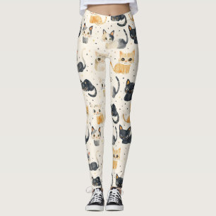 Leggings Motif de chats étranges