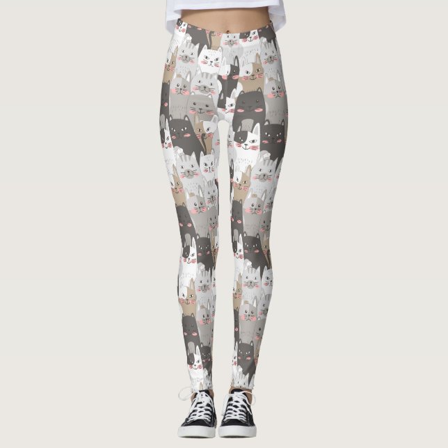 Leggings Motif de chats mignons (Devant)