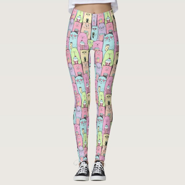 Leggings Motif de chats mignons (Devant)