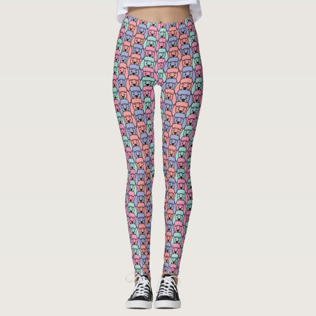 Leggings Motif de chien imprimé (Devant)