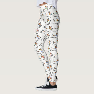 Leggings Motif de chiens de bande dessinée de Jack Russell