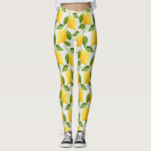 Leggings Motif de citrons d'aquarelle