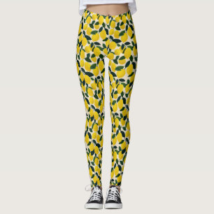 Leggings Motif de citrons de fruits d'agrumes méditerranéen