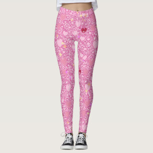 Leggings Motif de coeur brillant 01 LPink BG