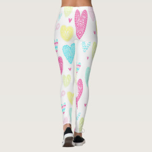 Leggings Motif de coeur coloré