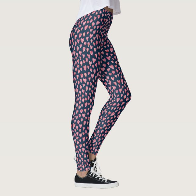 Leggings Motif de coeur mignon rose (Droite)