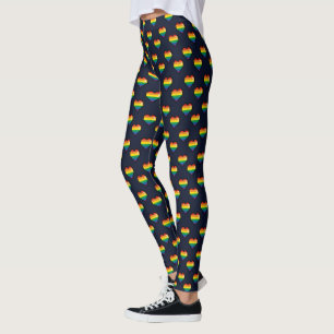 Leggings Motif de coeur Rainbow 8 Bit