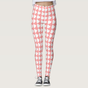 Leggings Motif de coeur rose et blanc fille