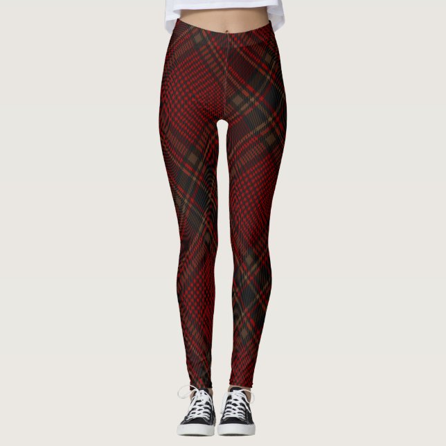 Leggings Motif de contrôle du Jacquard rouge (Devant)
