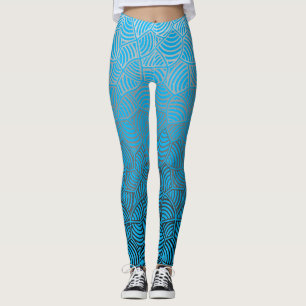 Leggings Motif de coque.04.w. Bleu BG