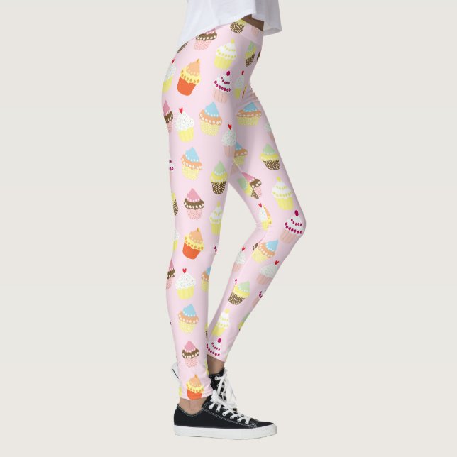 Leggings Motif de Cupcake rose (Droite)