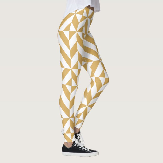Leggings Motif de déco géométrique or (Droite)