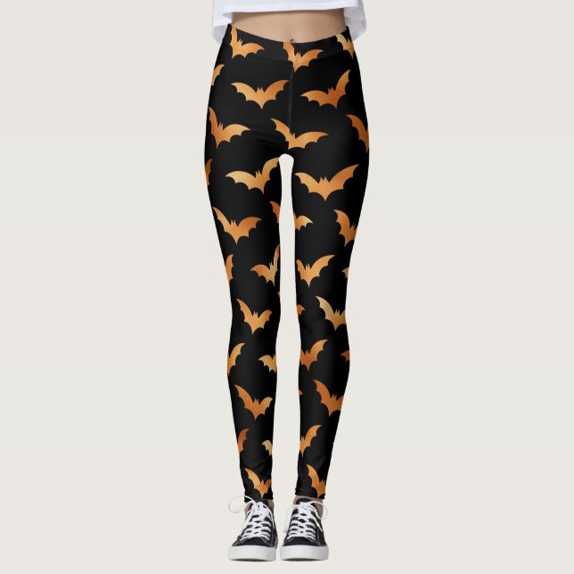 Leggings Motif de décoration de chaume Éffrayante d'Hallowe (Devant)