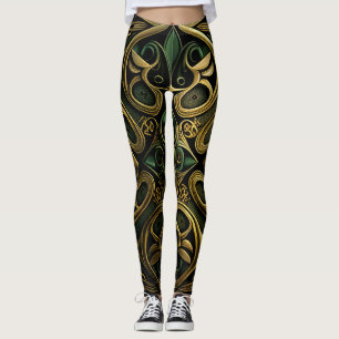 Leggings Motif de décoration en bronze vert