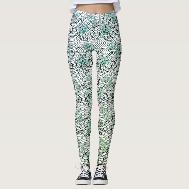 Leggings Motif de dentelle florale (Devant)