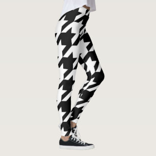Leggings Motif de dents de Hounds noir et blanc