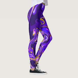 Leggings Motif de design en marbre violet