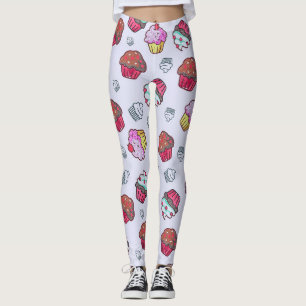 Leggings Motif de desserts de gâteaux sucrés joyeux 