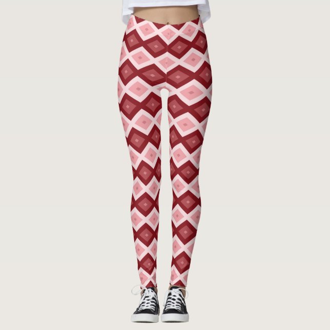 Leggings Motif de diamants rouges (Devant)