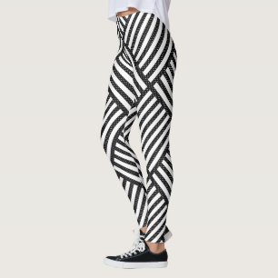 Leggings Motif DE DIAMONDE NOIR ET BLANC D'ORIGINE