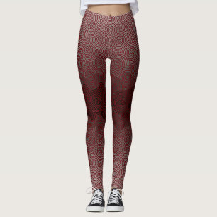 Leggings Motif de disque 02.Gray DRed BG