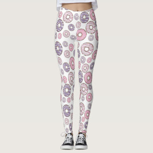 Leggings Motif De Donuts, Donuts Roses, Donuts Violets