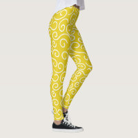 Motif de doodle jaune et blanc de moutarde brillan