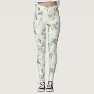 Leggings Motif de feuille botanique