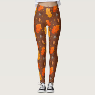 Leggings Motif de feuille d'automne