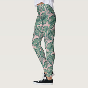 Leggings Motif de feuille tropicale