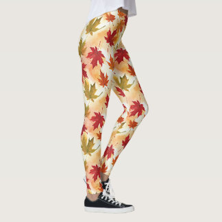Leggings Motif de feuilles d'automne à l'aquarelle