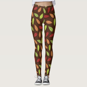 Leggings Motif De Feuilles, Feuilles Colorés, Feuilles D'Au
