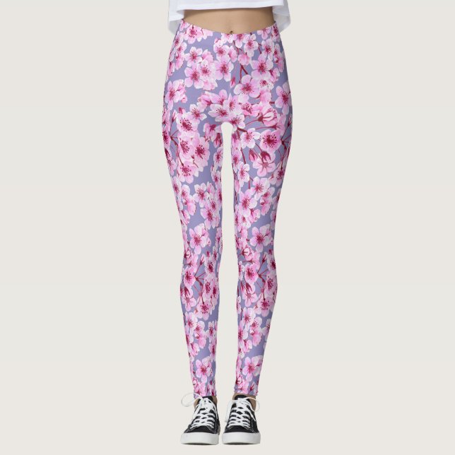 Leggings Motif de fleurs de cerisiers (Devant)